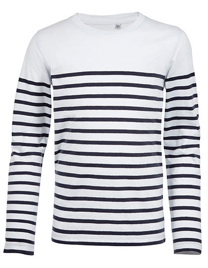 Kids´ Long Sleeve Striped T-Shirt Matelot in White, Größe 12 years (142/152)