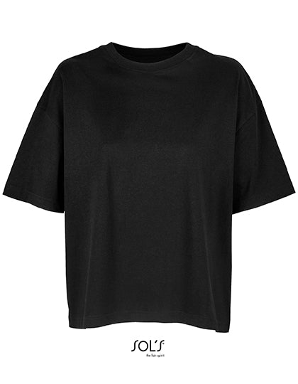 Women´s Boxy Oversized T-Shirt in Deep Black, Größe XL