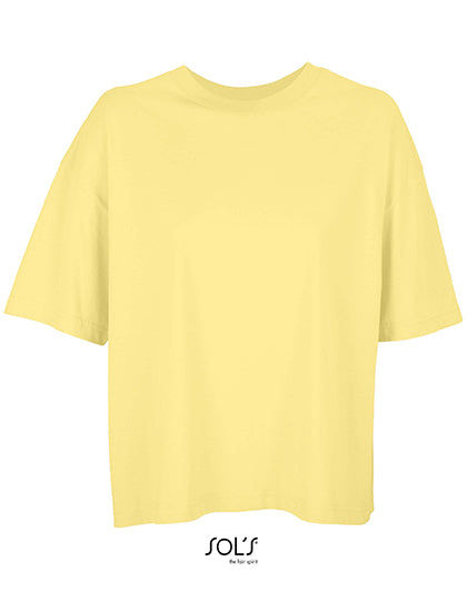 Women´s Boxy Oversized T-Shirt in Light Yellow, Größe XL