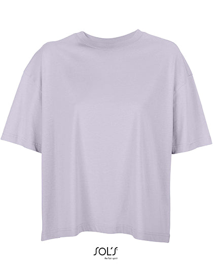 Women´s Boxy Oversized T-Shirt in Lilac, Größe XL