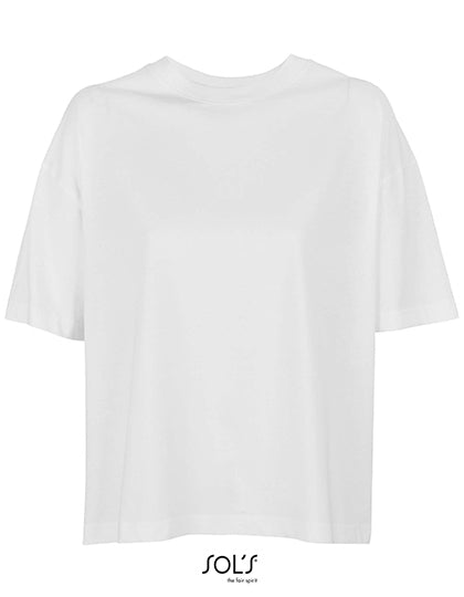 Women´s Boxy Oversized T-Shirt in White, Größe XL