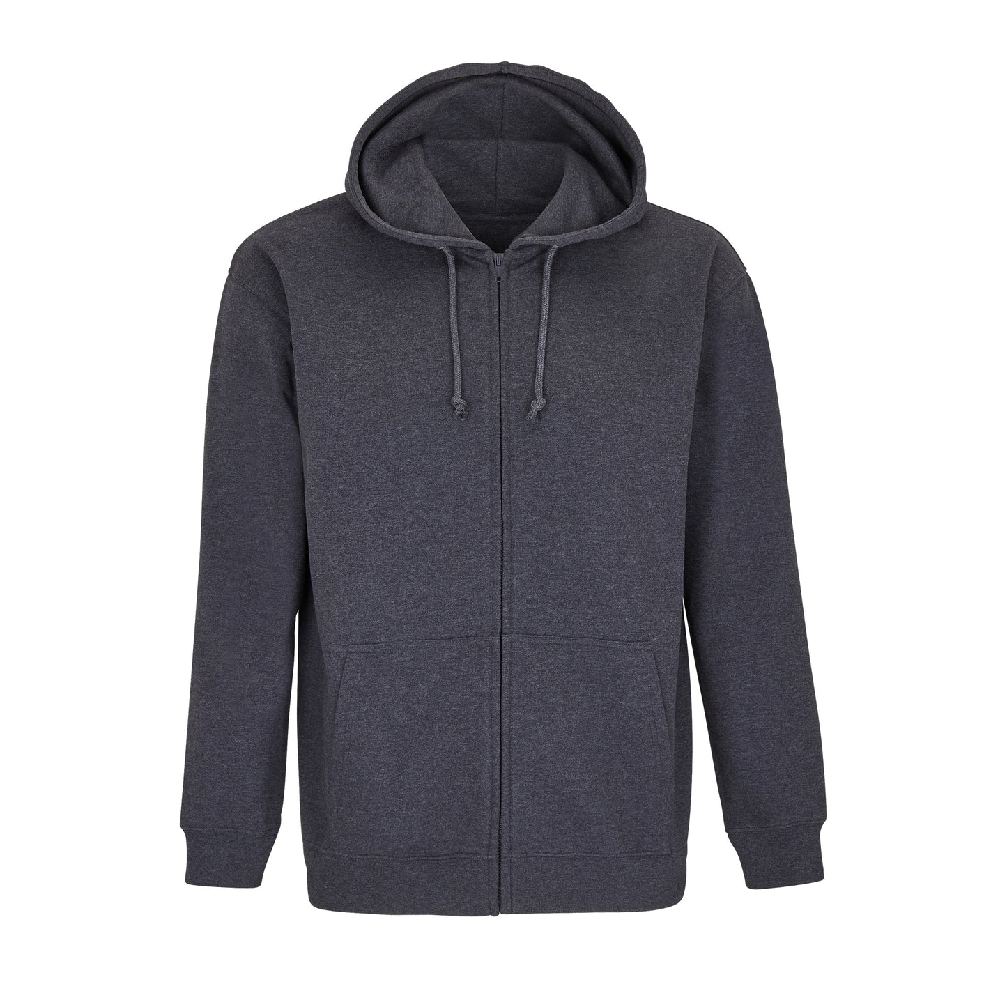 Unisex Full-Zip Hoodie Carter in Charcoal Melange, Größe 3XL