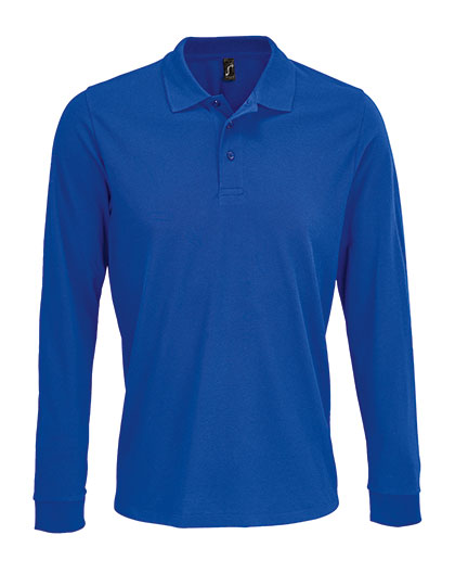 Unisex Long Sleeve Polycotton Polo Shirt in Royal Blue 241, Größe 5XL