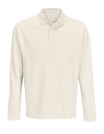 Unisex Polo Collar Sweatshirt Heritage in Off White, Größe 5XL