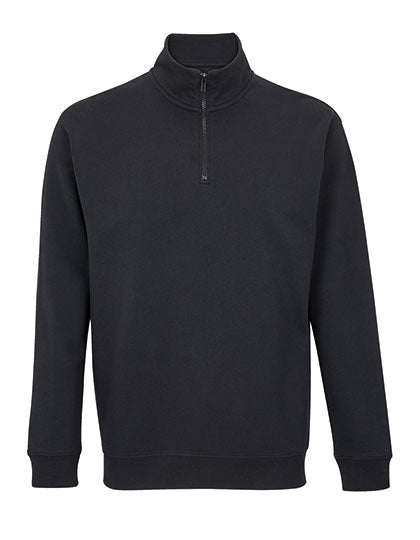 Unisex 1/4 Zip Sweatshirt Conrad in Black, Größe 4XL