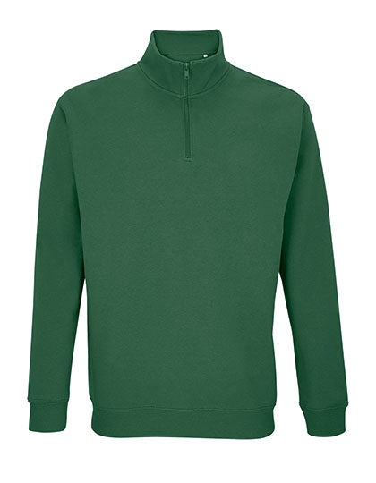 Unisex 1/4 Zip Sweatshirt Conrad in Bottle Green, Größe 4XL