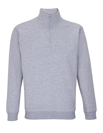 Unisex 1/4 Zip Sweatshirt Conrad in Grey Melange, Größe 4XL