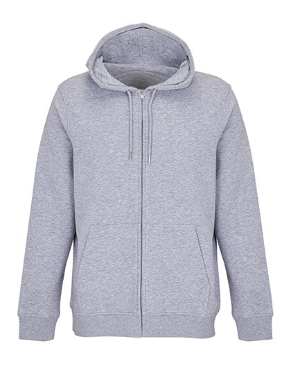 Unisex Full-Zip Hoodie Calipso in Grey Melange, Größe 3XL
