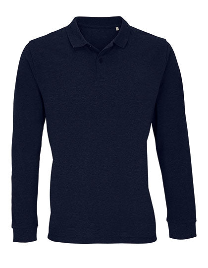 Unisex Long Sleeve Polo Shirt Planet in French Navy, Größe 5XL