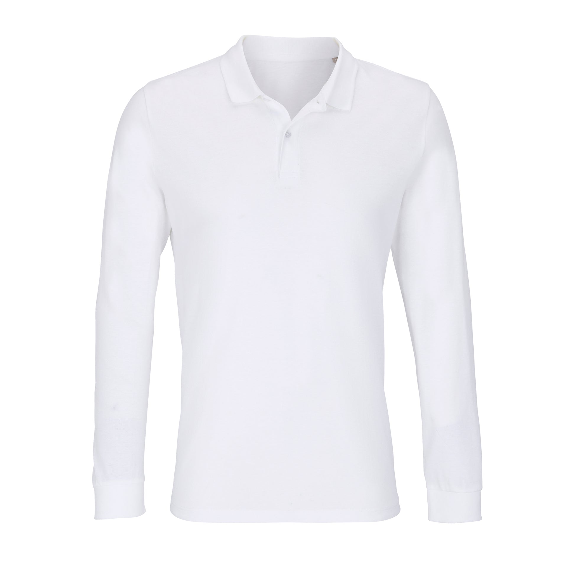 Unisex Long Sleeve Polo Shirt Planet in White, Größe 5XL