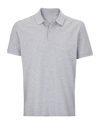 Unisex Polo Shirt Pegase in Grey Melange, Größe 4XL