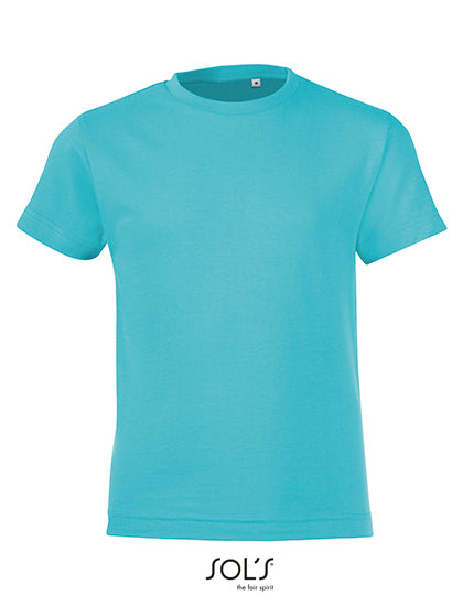 Kids´ Round Collar T-Shirt Regent Fit in Atoll Blue, Größe 12 years (142/152)