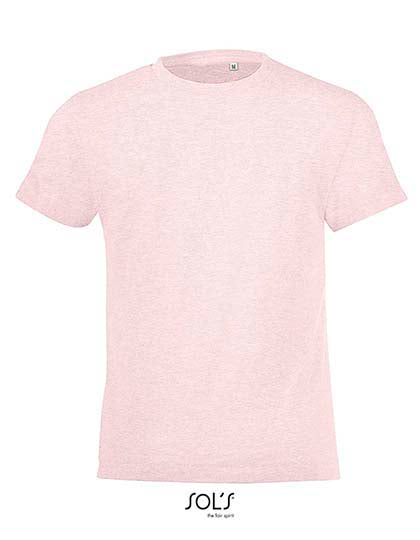 Kids´ Round Collar T-Shirt Regent Fit in Heather Pink, Größe 12 years (142/152)