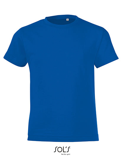 Kids´ Round Collar T-Shirt Regent Fit in Royal Blue 241, Größe 12 years (142/152)