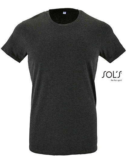 Regent Fit T-Shirt in Charcoal Melange, Größe XXL