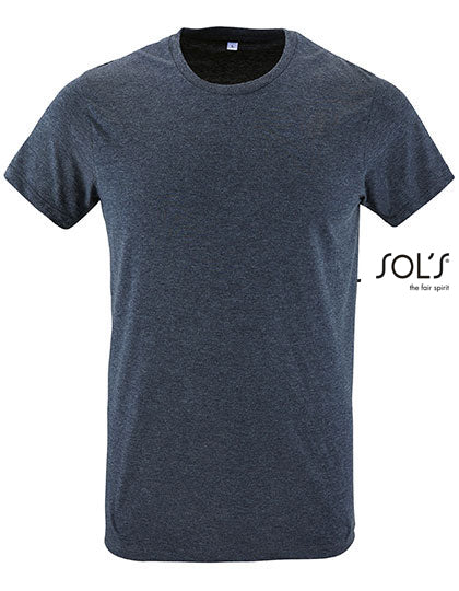 Regent Fit T-Shirt in Heather Denim, Größe XXL