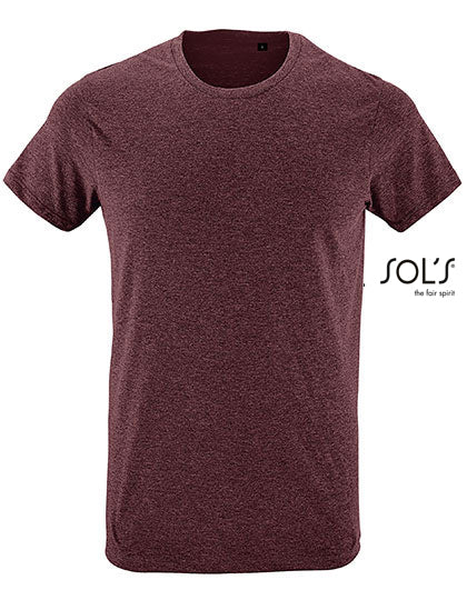 Regent Fit T-Shirt in Heather Oxblood, Größe XXL