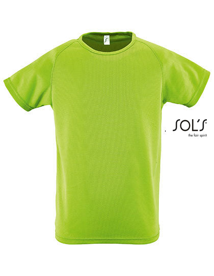 Kids´ Raglan Sleeved T-Shirt Sporty in Apple Green, Größe 12 years (142/152)