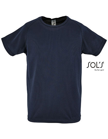 Kids´ Raglan Sleeved T-Shirt Sporty in French Navy, Größe 12 years (142/152)