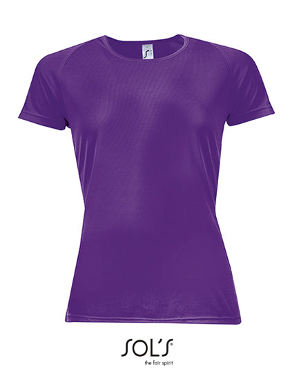 Women´s Raglan Sleeves T Sporty in Dark Purple, Größe XXL