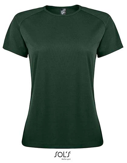Women´s Raglan Sleeves T Sporty in Forest Green, Größe XXL