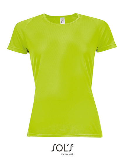 Women´s Raglan Sleeves T Sporty in Neon Green, Größe XXL