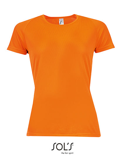 Women´s Raglan Sleeves T Sporty in Neon Orange, Größe XXL