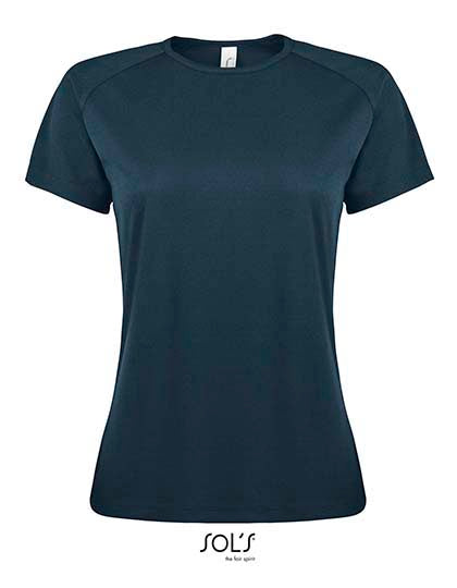 Women´s Raglan Sleeves T Sporty in Petroleum Blue, Größe XXL