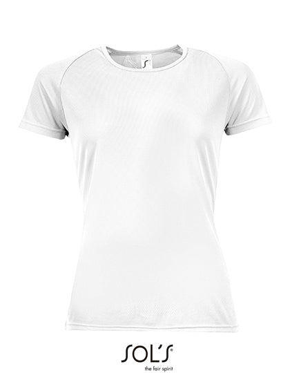 Women´s Raglan Sleeves T Sporty in White, Größe XXL