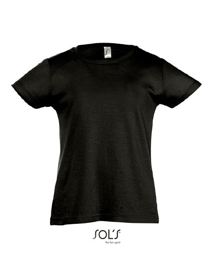 Kids´ T-Shirt Girlie Cherry in Deep Black, Größe 12 years (142/152)