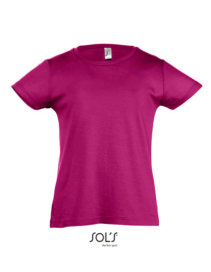 Kids´ T-Shirt Girlie Cherry in Fuchsia, Größe 12 years (142/152)