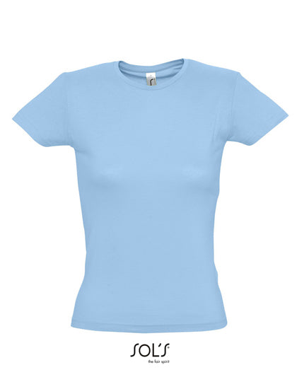 Women´s T-Shirt Miss in Sky Blue, Größe XXL