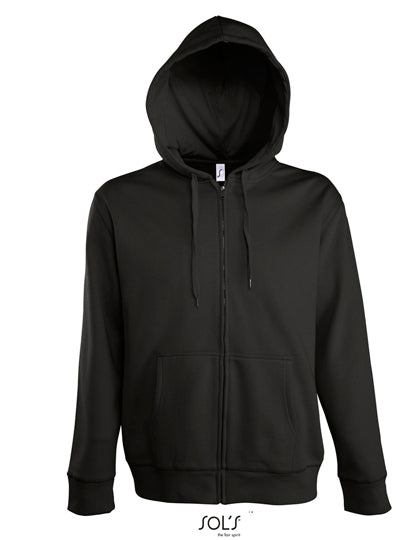 Men´s Hooded Zipped Jacket Seven in Black, Größe 3XL