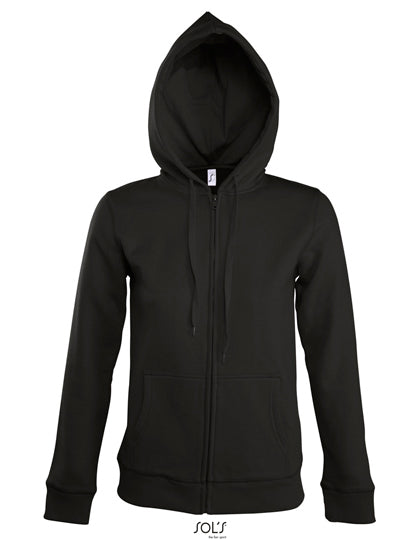 Women´s Hooded Zipped Jacket Seven in Black, Größe XL