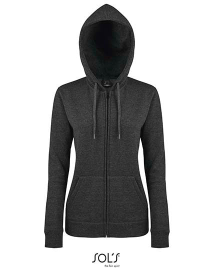 Women´s Hooded Zipped Jacket Seven in Charcoal Melange, Größe XL