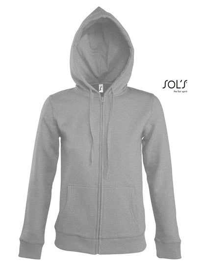 Women´s Hooded Zipped Jacket Seven in Grey Melange, Größe XL