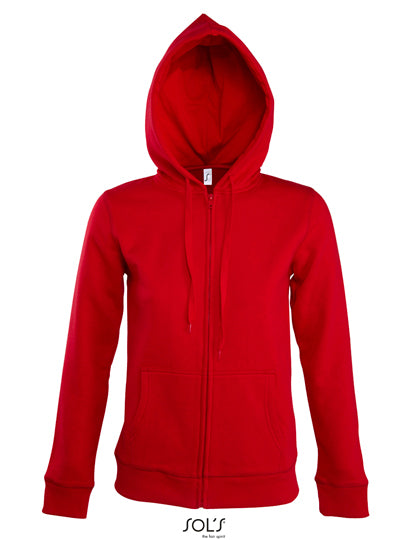 Women´s Hooded Zipped Jacket Seven in Red, Größe XL