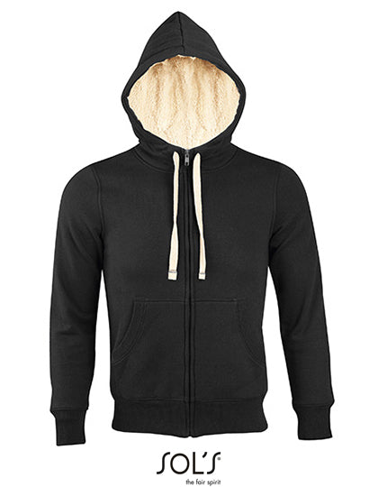 Unisex Zipped Jacket Sherpa in Black, Größe XXL