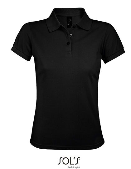 Women´s Polo Shirt Prime in Black, Größe 3XL