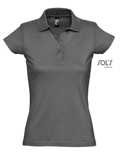Women´s Jersey Polo Shirt Prescott in Dark Grey (Solid), Größe XXL