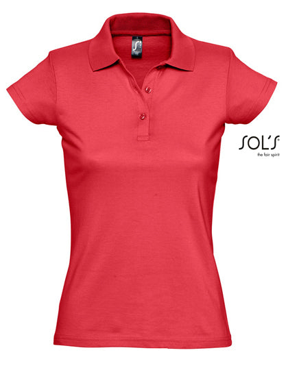 Women´s Jersey Polo Shirt Prescott in Red, Größe XXL