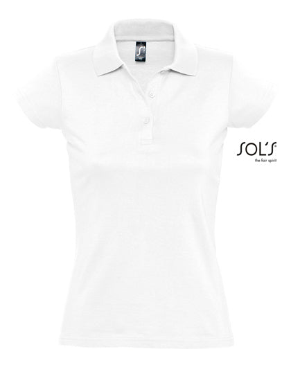 Women´s Jersey Polo Shirt Prescott in White, Größe XXL