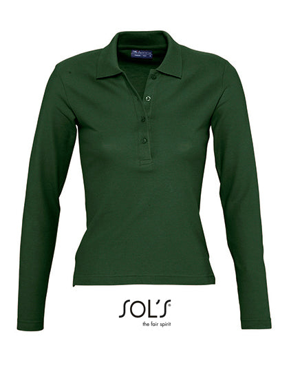 Women´s Long Sleeve Polo Podium in Golf Green, Größe XL