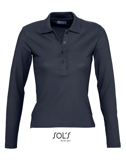Women´s Long Sleeve Polo Podium in Navy, Größe XL