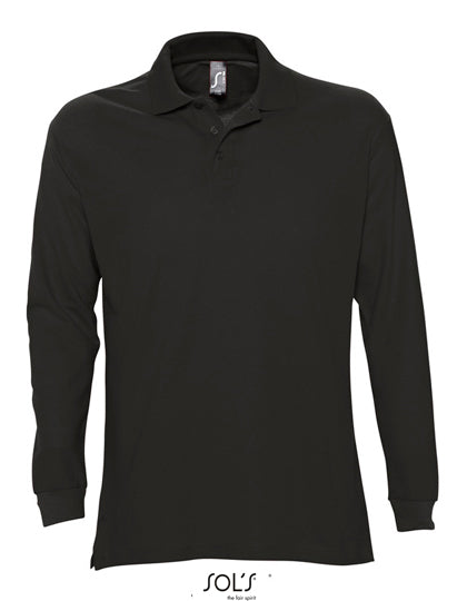 Long Sleeve Polo Star in Black, Größe XXL