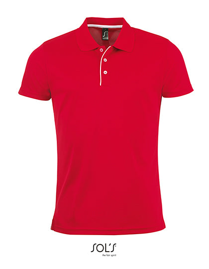 Men´s Sports Polo Shirt Performer in Red, Größe 3XL