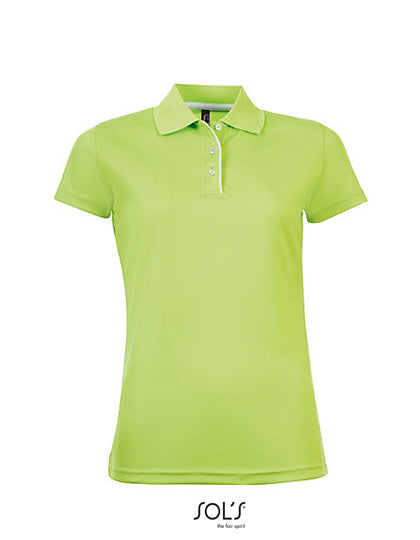 Women´s Sports Polo Shirt Performer in Apple Green, Größe XXL