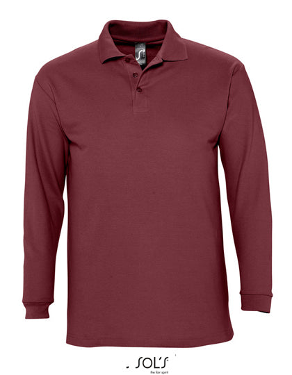 Long Sleeve Polo Winter II in Burgundy, Größe XXL