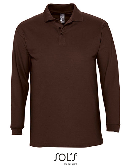 Long Sleeve Polo Winter II in Chocolate, Größe XXL