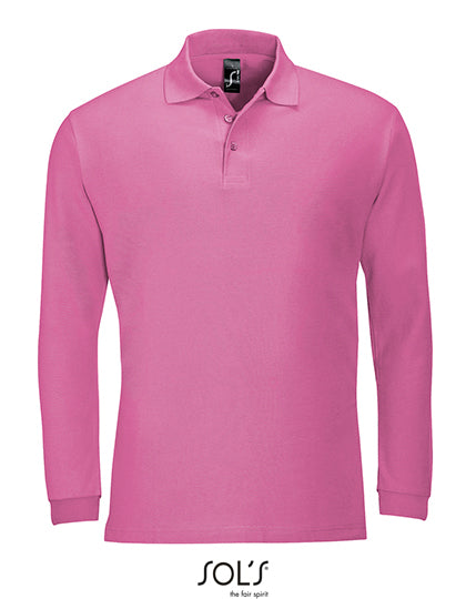 Long Sleeve Polo Winter II in Flash Pink, Größe XXL
